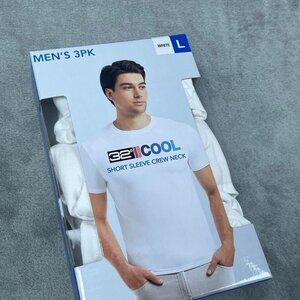 Mens 3pk 32 Degrees Cool Crew Neck Shirts L White 6991